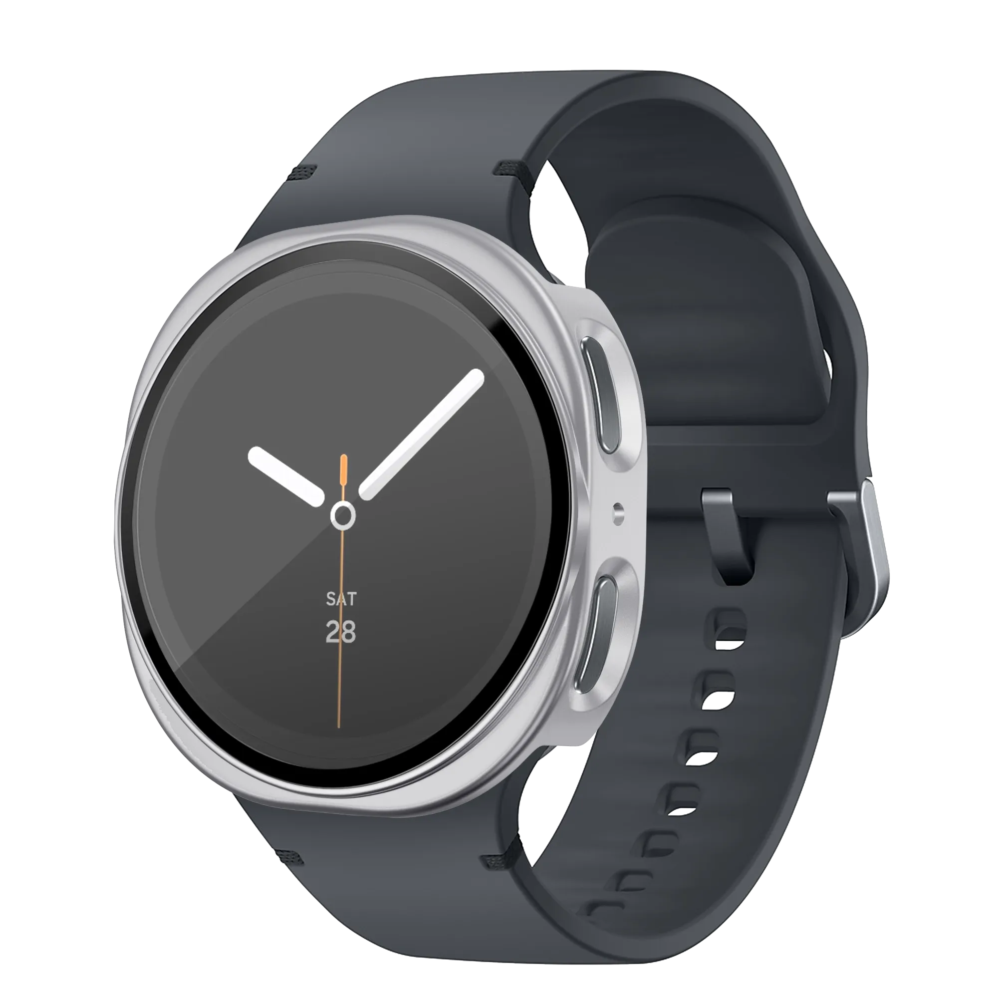 Bandz Samsung Galaxy Watch 8 - 44mm PC hoesje met glas (zilver)