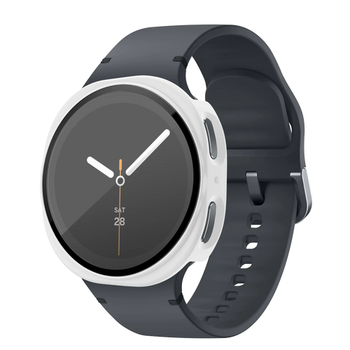Bandz Samsung Galaxy Watch 8 - 44mm PC hoesje met glas (wit)