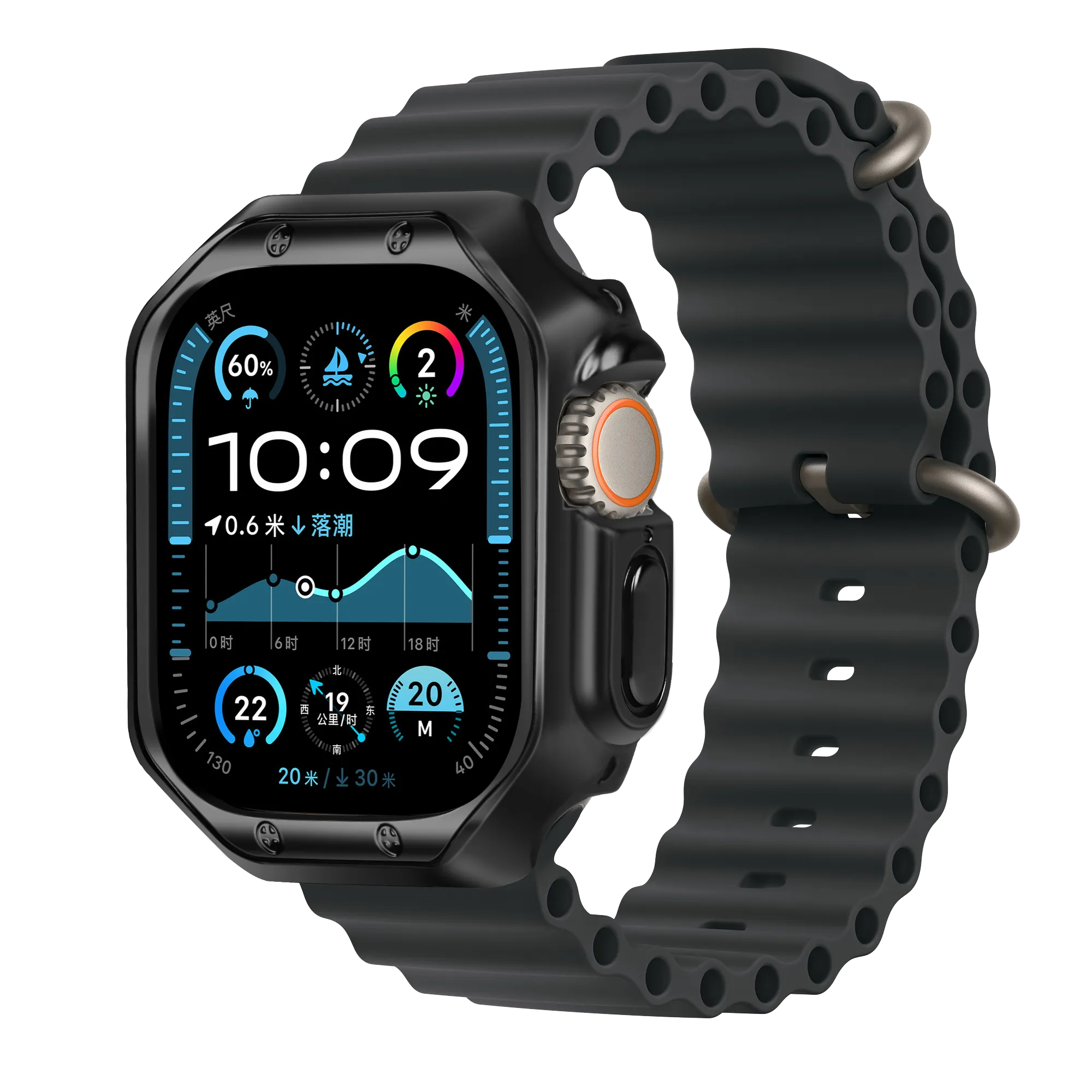 Bandz Apple Watch Ultra - 49mm Galvanized TPU Case  (Black)