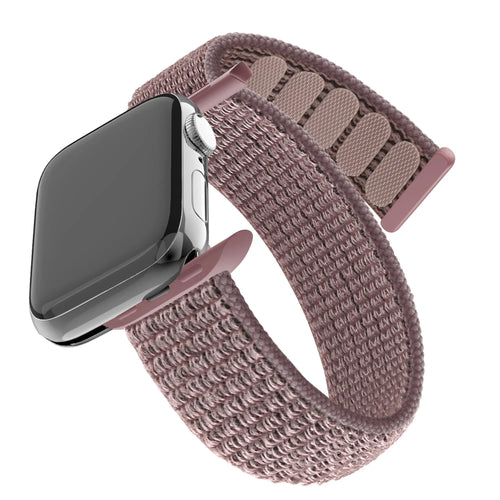 Nylon Strap 'Classic', lavender, on a watch, 3/4 front view