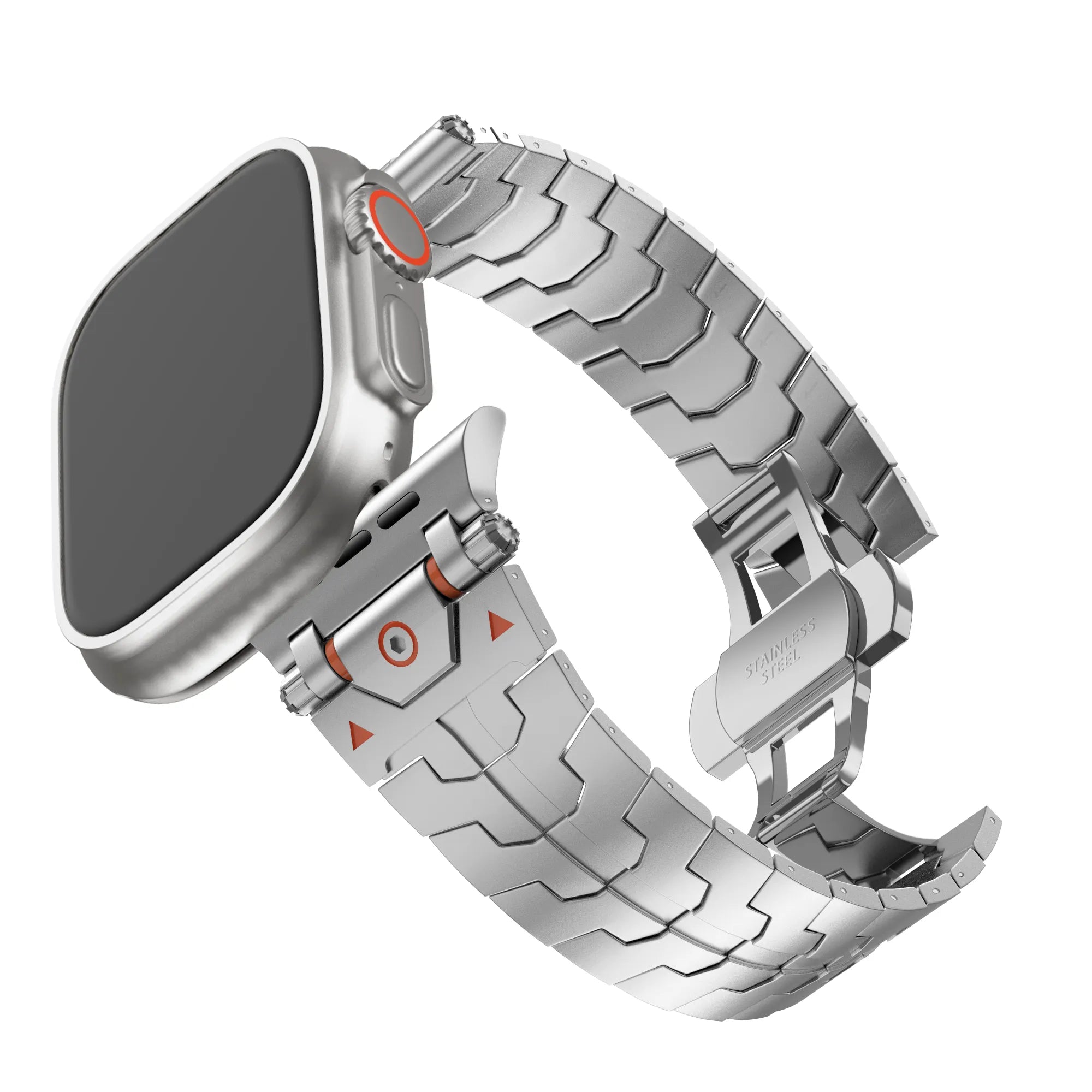 Bandz Apple Watch metalen grain band 'Deluxe' (zilver)