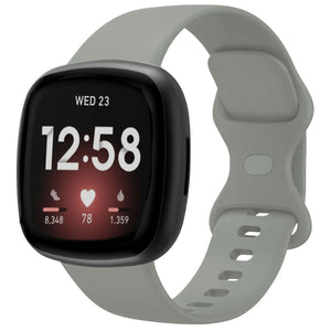 Silicone Strap 'Classic', grey, on a watch, 3/4 front view
