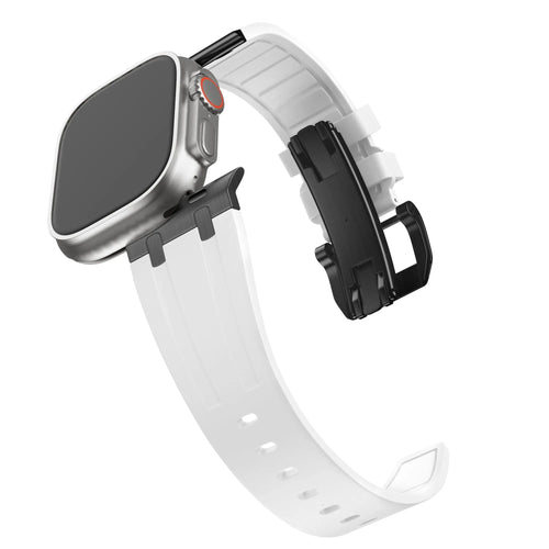 Silicone Strap 'Luxe Liquid', on a watch, 3/4 front view