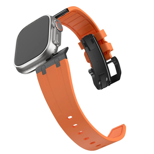 Silicone Strap 'Luxe Liquid', on a watch, 3/4 front view
