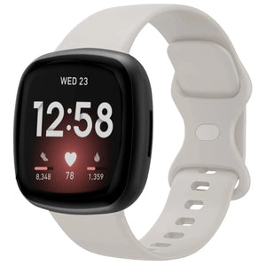 Silicone Strap 'Classic', off-white, on a watch, 3/4 front view
