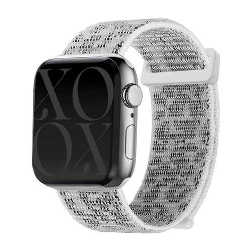 xoxo Wildhearts Apple Watch nylon  bandje (white leopard)