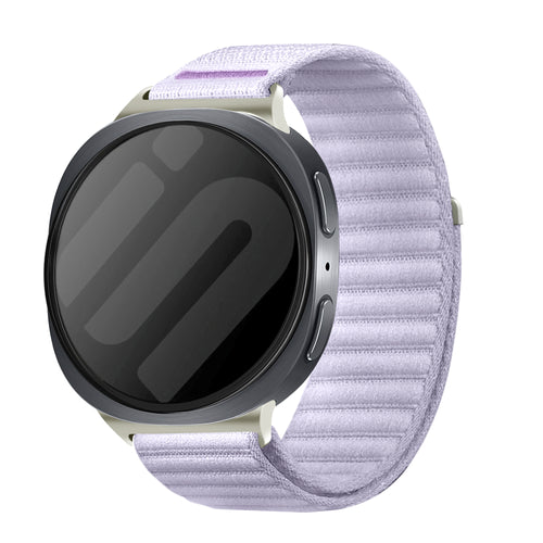  Samsung Galaxy Watch 8 - 44mm wave nylon bandje (lichtpaars)
