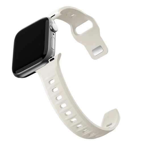 Silicone Strap 'Outdoor', starlight, on a watch, 3/4 front view