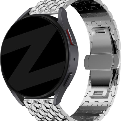 Bandz universeel 20mm Steel Strap 'Dragon' (Silver)