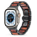 Apple Watch Ultra Steel/Wood Strap (Black/Brown)