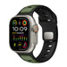 Apple Watch premium outdoor siliconen bandje (legergroen/zwart)