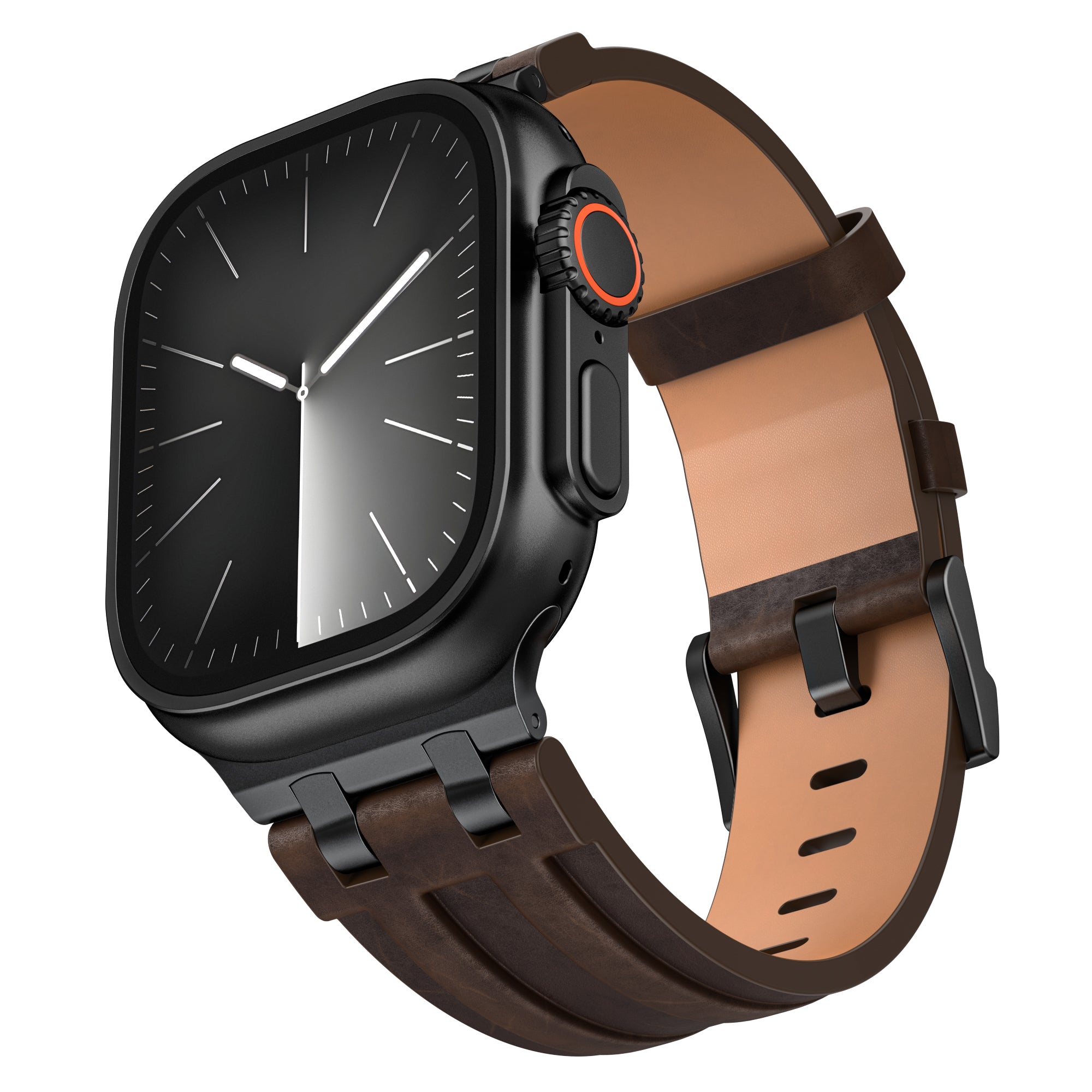 Apple Watch Ultra solide lederen band (koffiebruin)