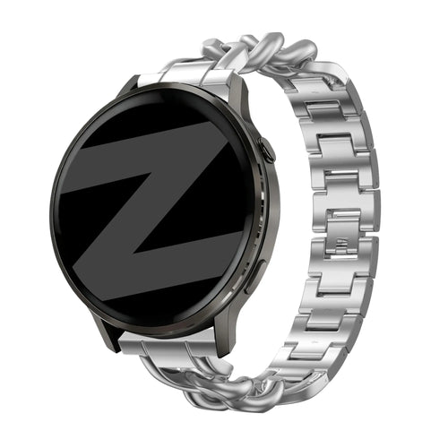 Bandz Garmin Vivomove Sport Metal Strap 'Chains' (Silver)