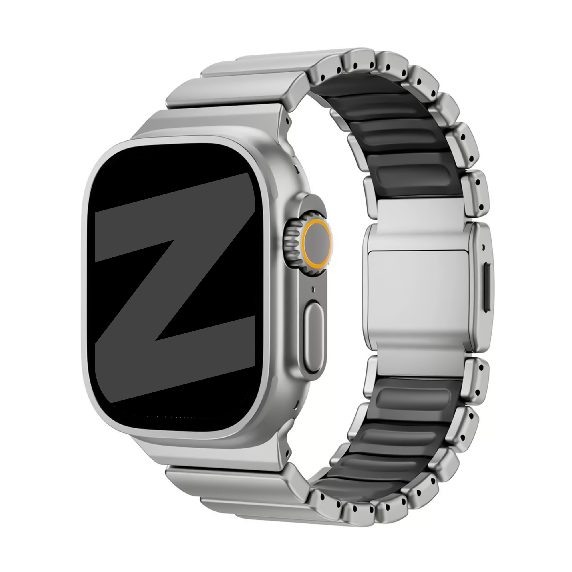 Bandz Apple Watch Ultra titanium band 'Hybrid' (zilver)