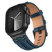 Apple Watch solide lederen band (donkerblauw)