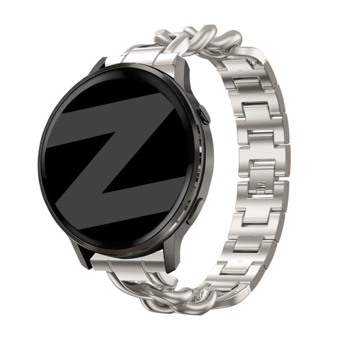 Bandz Fossil Gen 5e - 42mm metalen band 'Chains' (sterrenlicht)