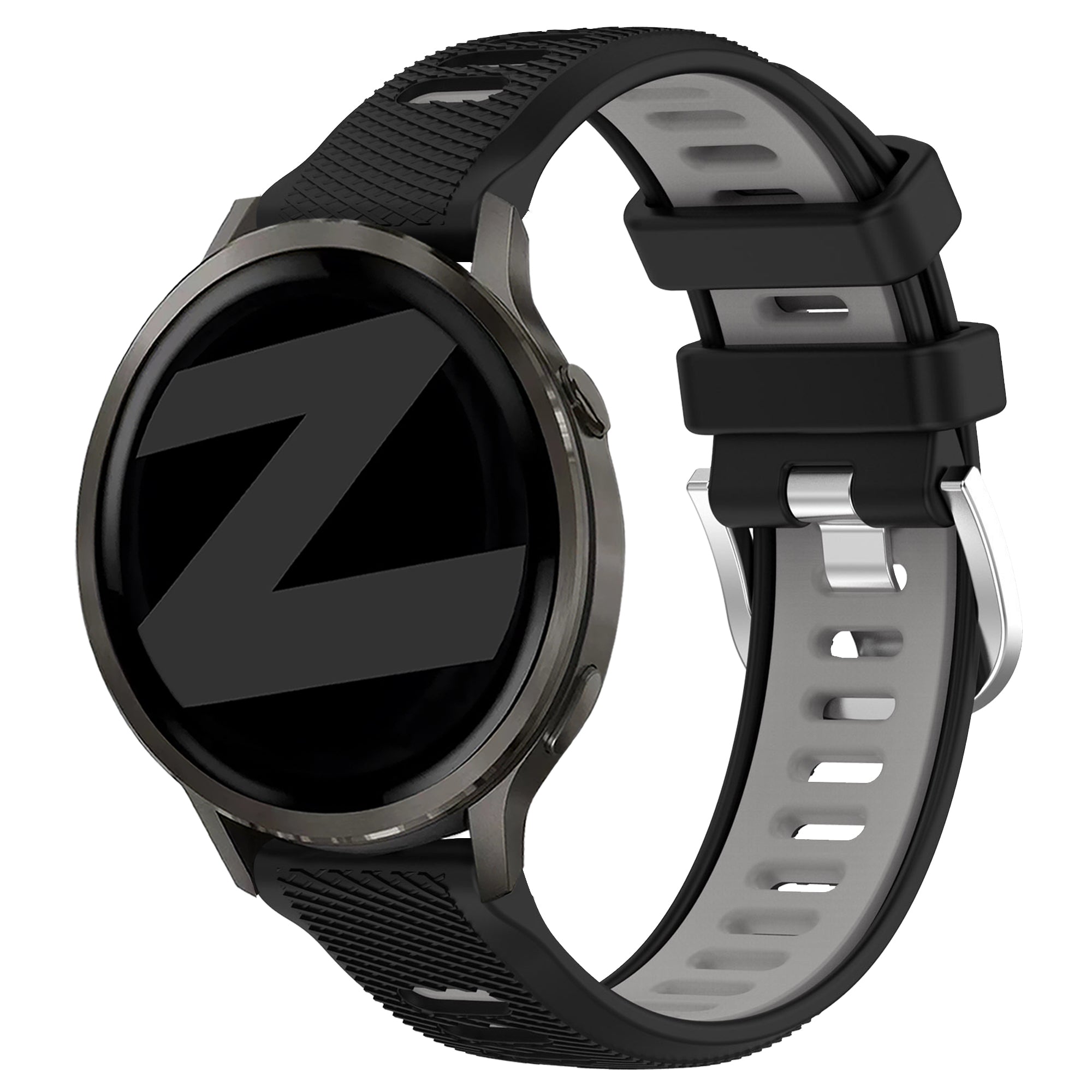Bandz Garmin Forerunner 255s sport band met gesp (zwart/grijs)