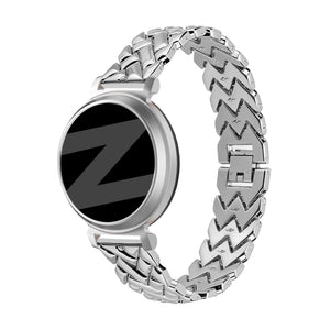 Bandz Pebble Round 2 - 14mm metalen band 'V-type' (zilver)