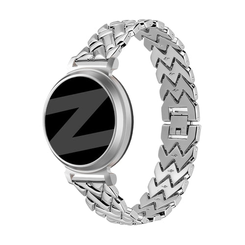 Bandz Pebble Round 2 - 14mm metalen band 'V-type' (zilver)