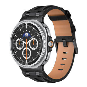 Samsung Galaxy Watch 8 Classic Solid Leather Strap (Black)