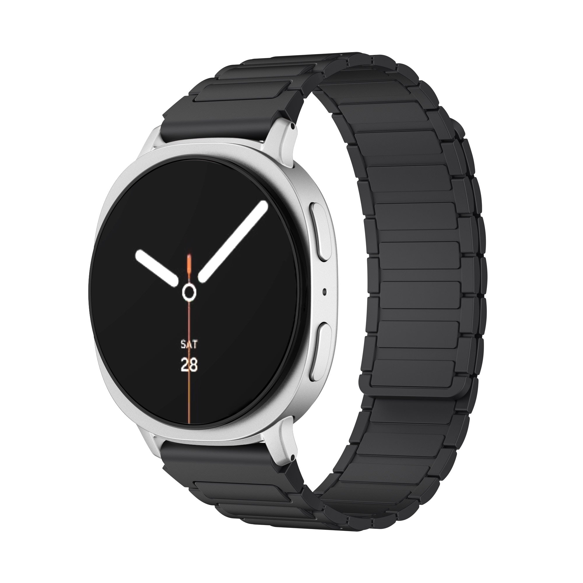 Samsung Galaxy Watch 9 - 44mm magnetisch siliconen bandje (zwart)