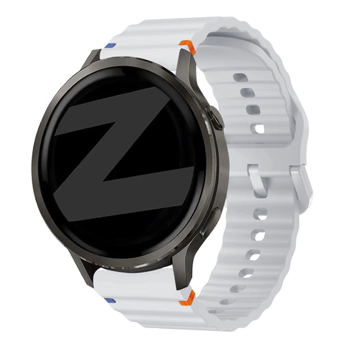 Bandz Garmin Venu 4 - 45mm siliconen band 'Wave' (lichtgrijs)