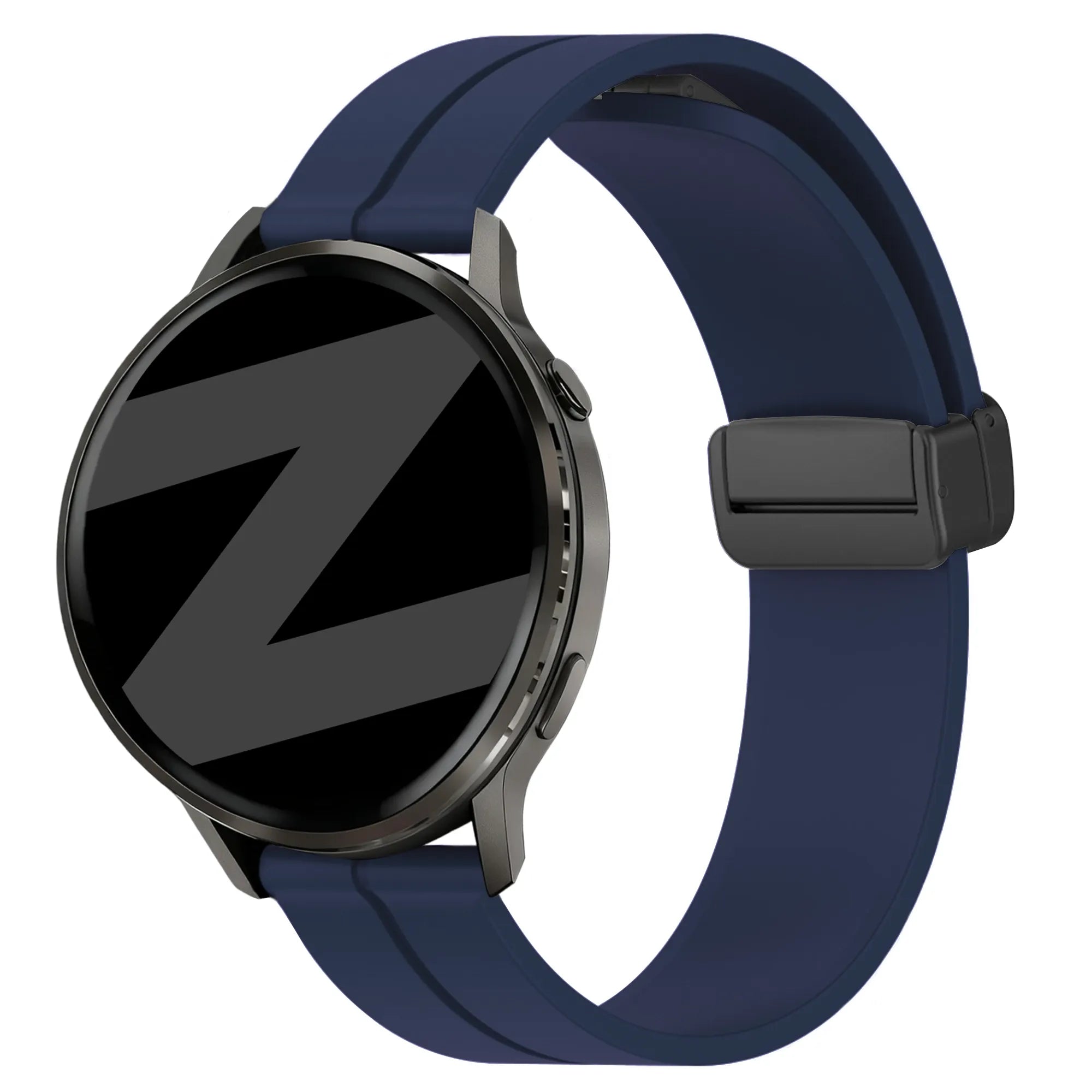 Bandz Garmin Vivoactive 4 Silicone Strap with D-Buckle (Dark Blue)