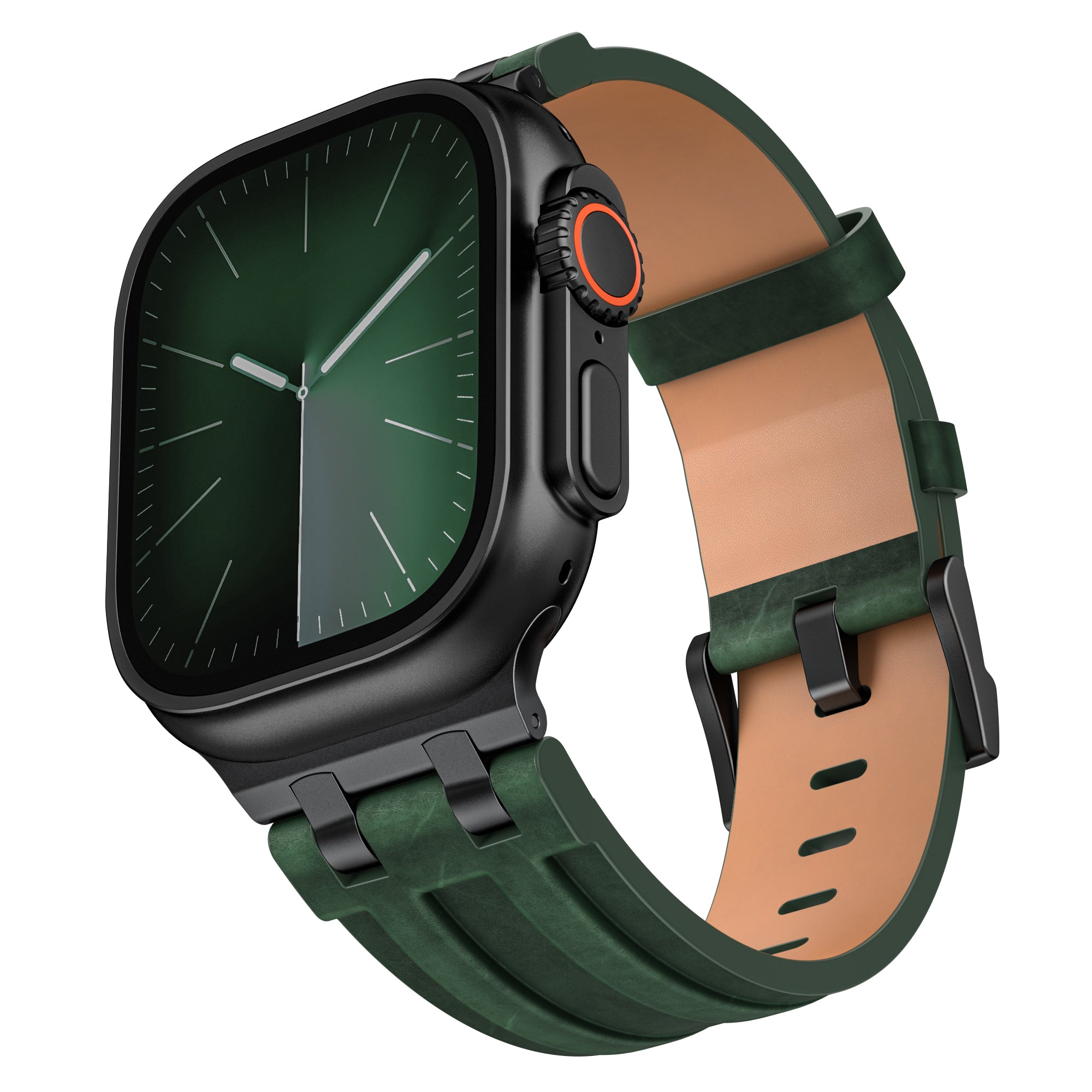 Apple Watch Ultra solide lederen band (donkergroen)