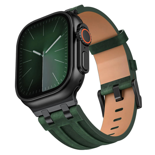 Apple Watch Solide lederen band (donkergroen)