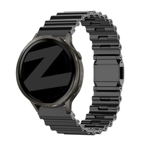 Bandz Samsung Galaxy Watch 3 45mm premium stalen band 'Ocean' (zwart)