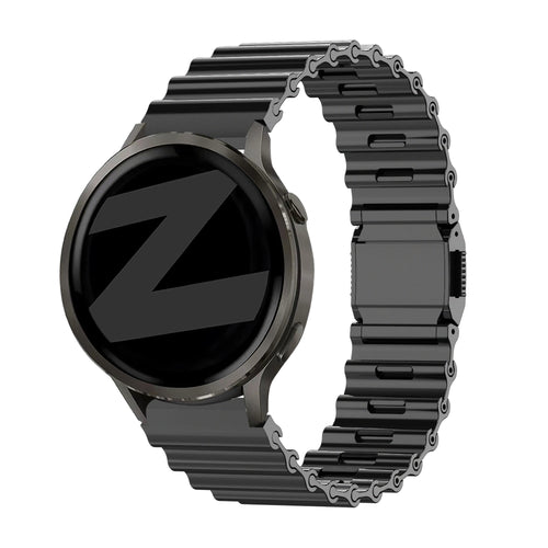 Bandz Samsung Galaxy Watch 3 45mm premium stalen band 'Ocean' (zwart)