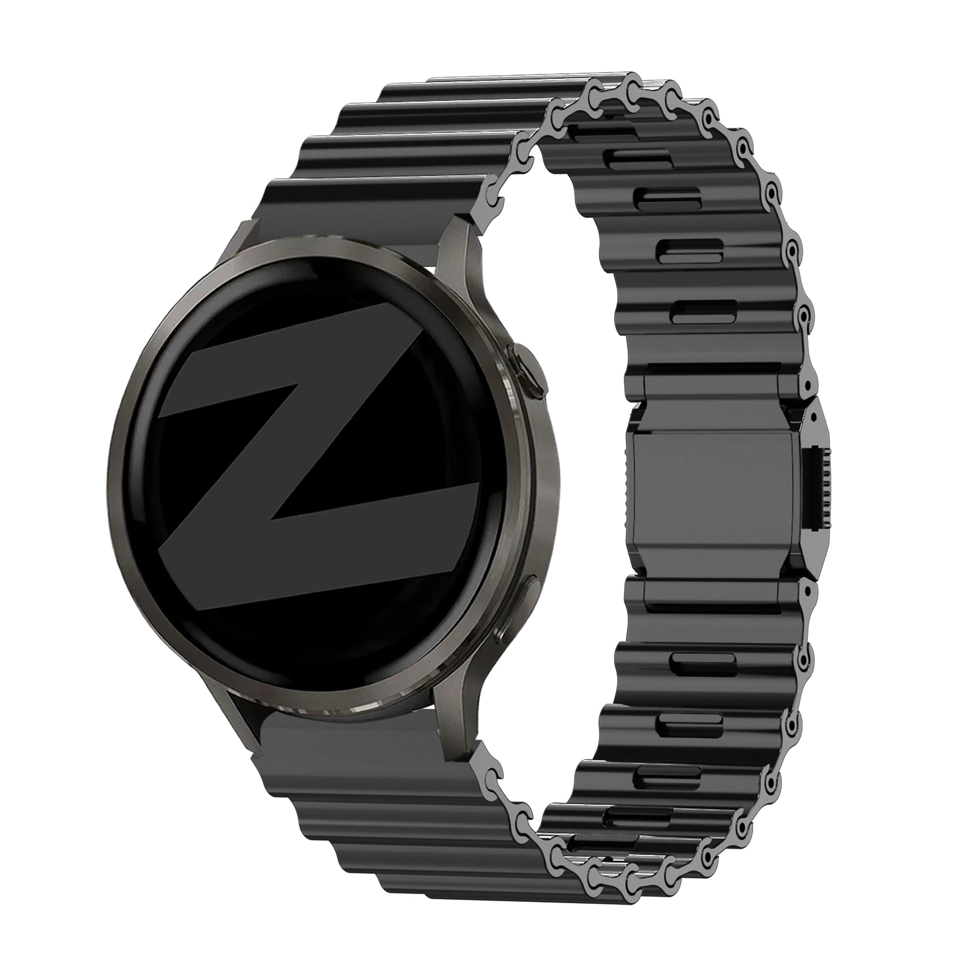Bandz Samsung Galaxy Watch 3 45mm premium stalen band 'Ocean' (zwart)