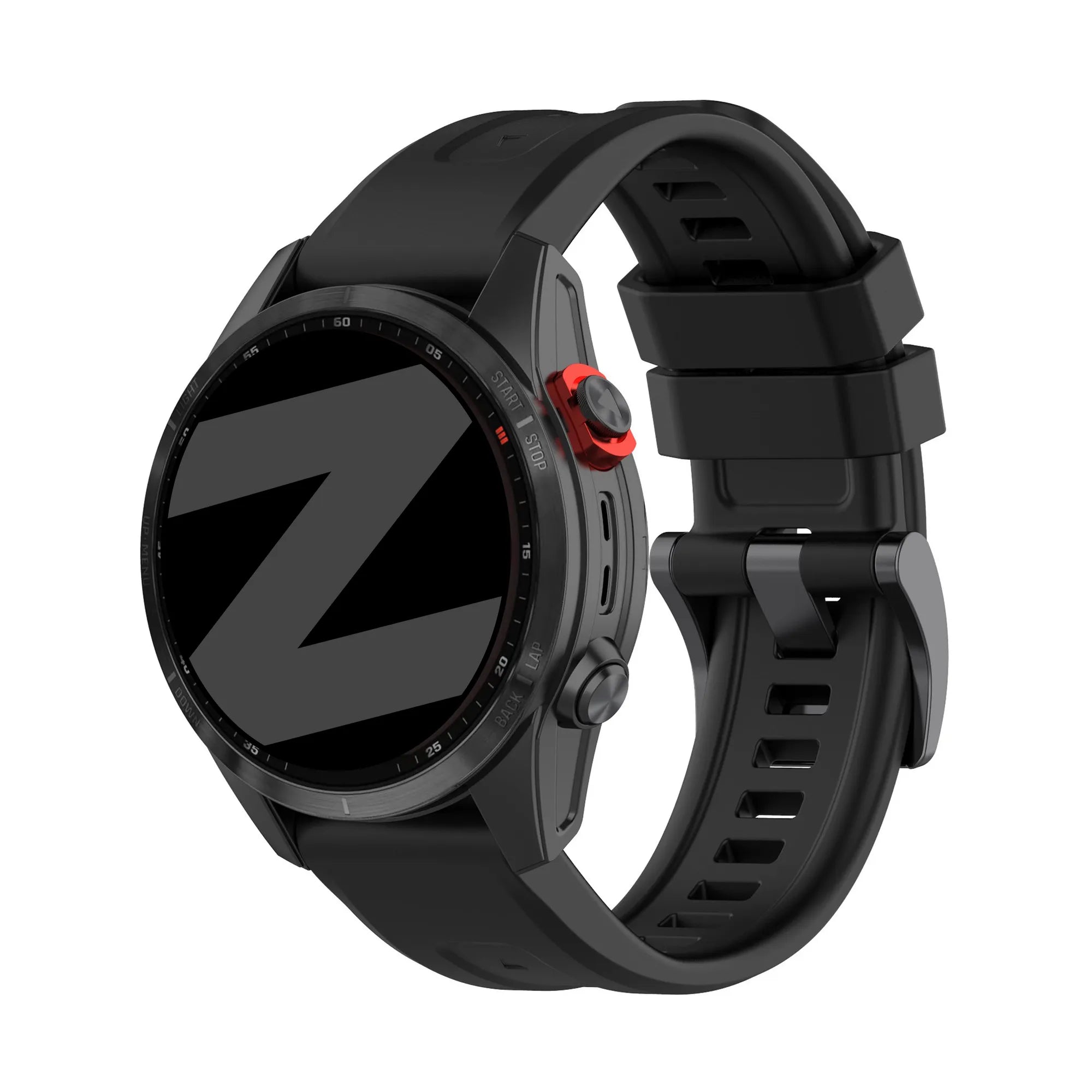 Bandz Garmin Fenix 7x siliconen band 'Classic' (zwart)