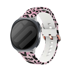 Samsung Galaxy Watch 9 - 44mm Print Silicone Strap (Pink Leopard)