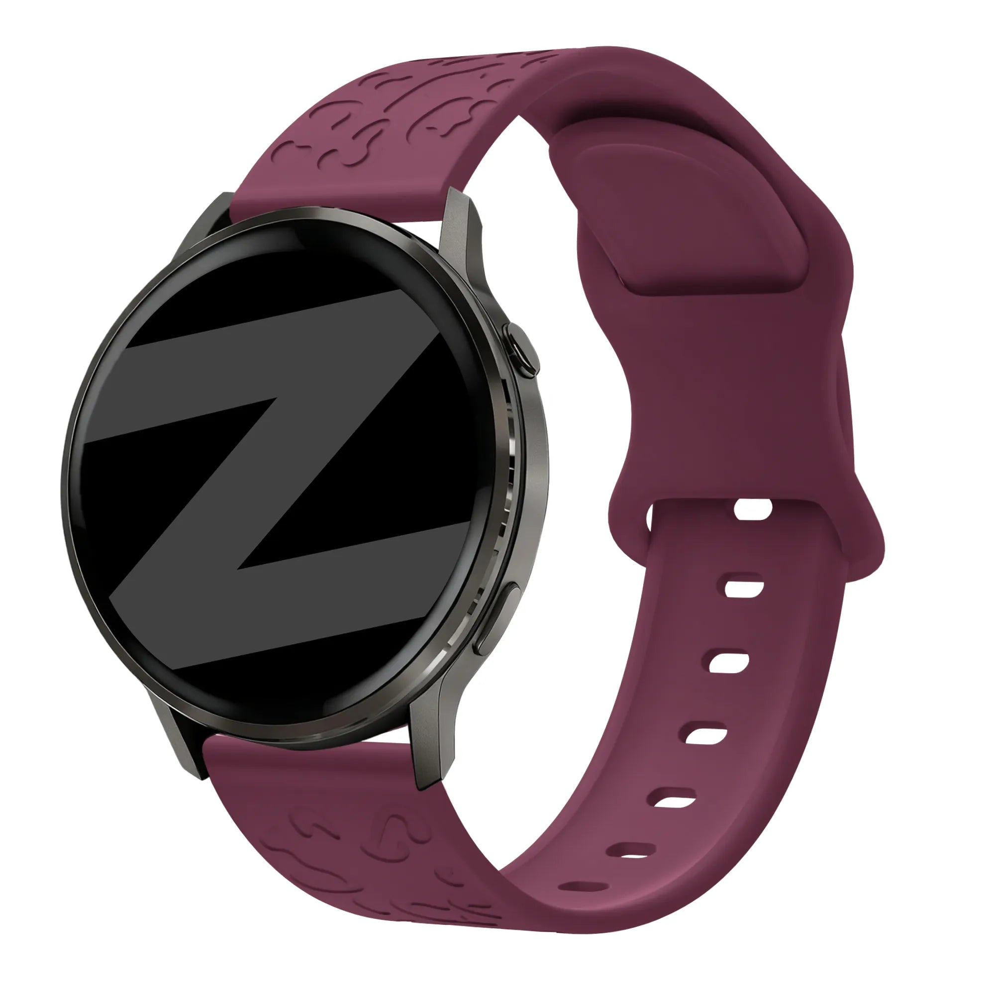 Bandz Garmin Vivomove 3 Silicone Strap 'Leopard' (Wine Red)