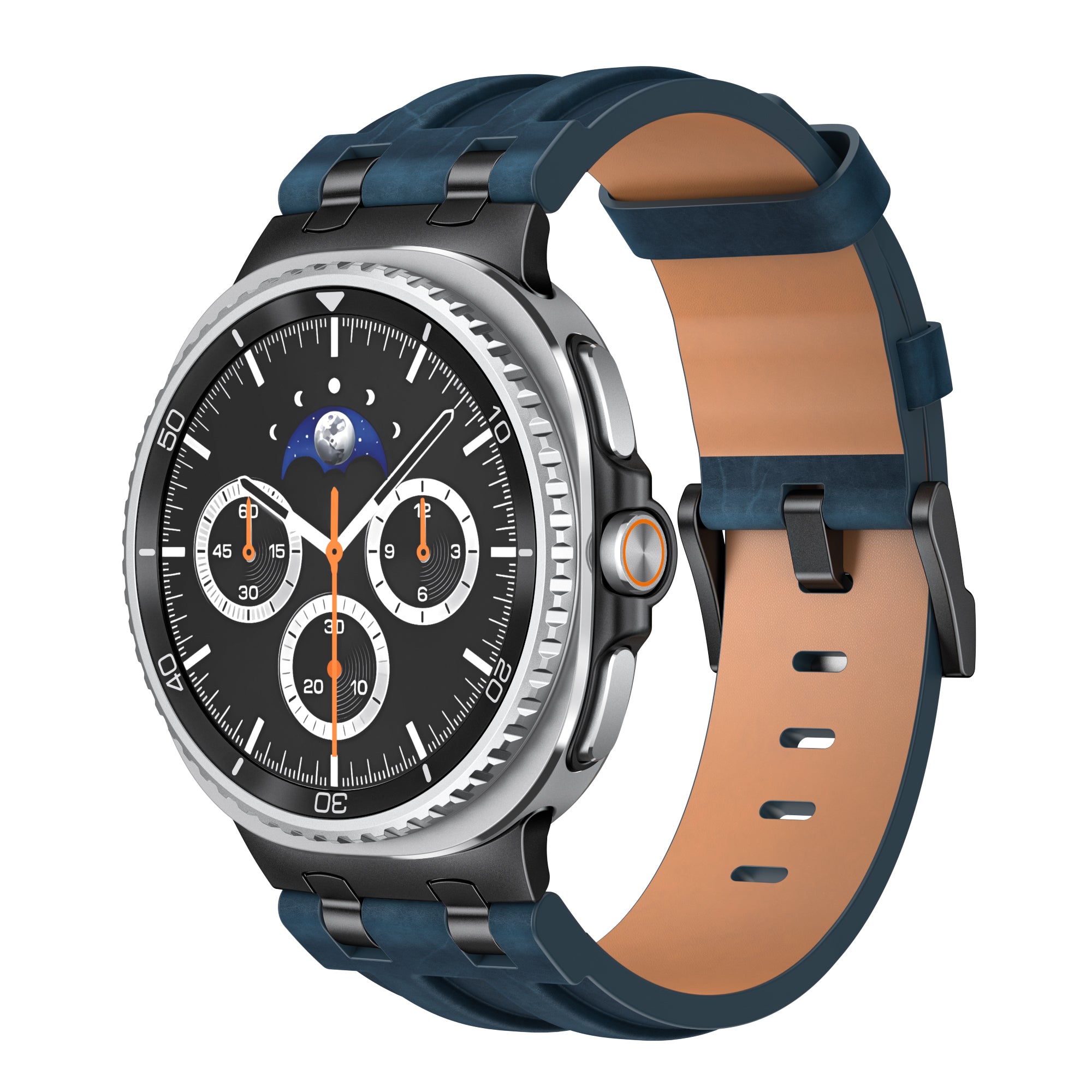 Samsung Galaxy Watch 8 Classic Solid Leather Strap (Dark Blue)