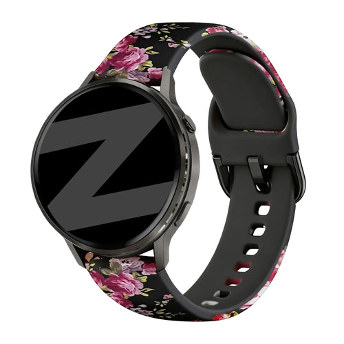Bandz Garmin Vivomove Style Silicone Strap 'Pink Flower'