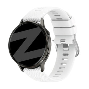 Silicone Strap 'Deluxe', white, on a watch, 3/4 front view