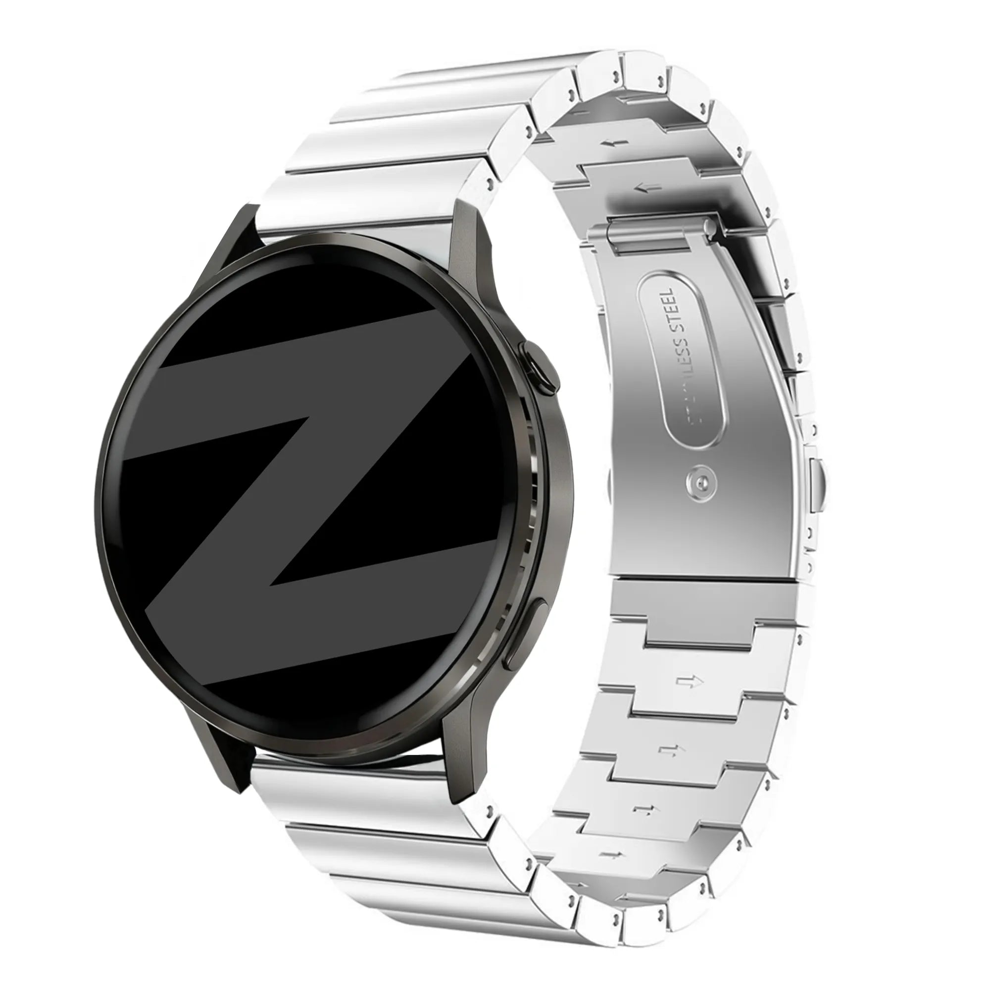 Bandz Garmin Vivoactive 4 stalen band 'One Bead' (zilver)