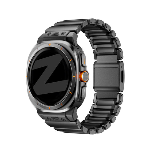 Bandz Samsung Galaxy Watch Ultra 2 titanium band 'Hybrid' (zwart)