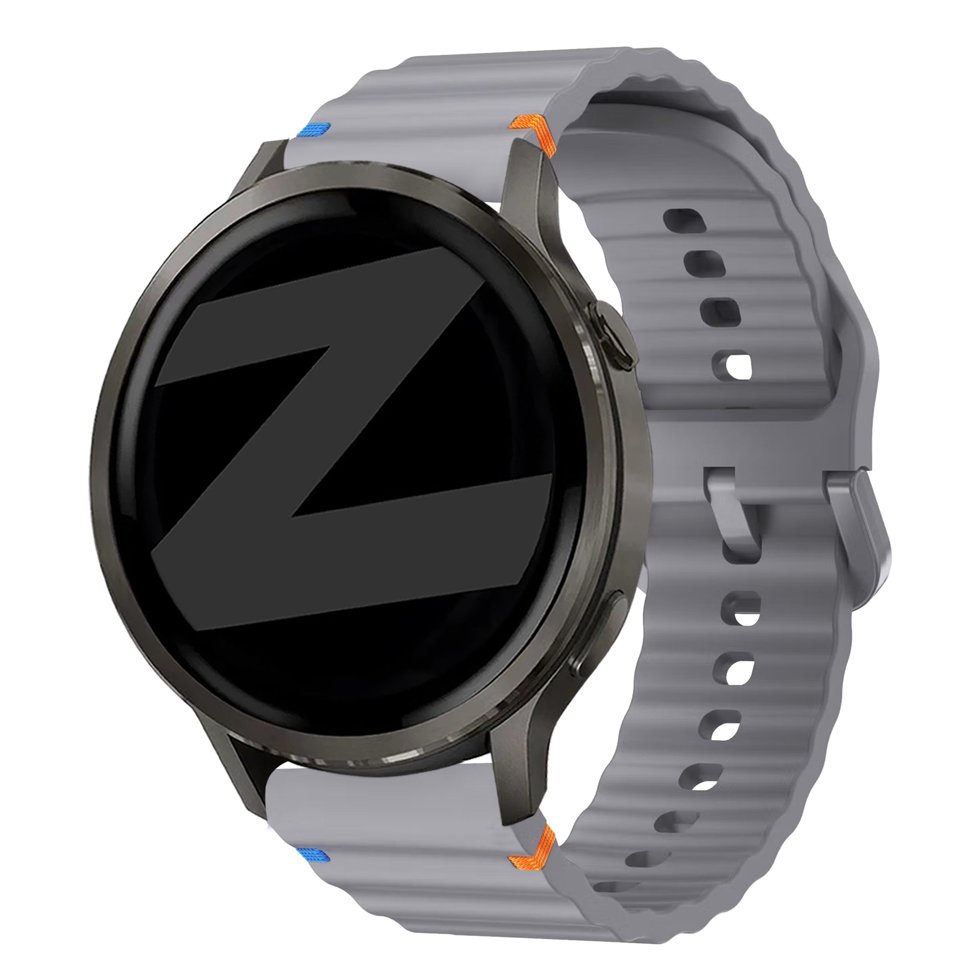 Bandz Garmin Forerunner 245 siliconen band 'Wave' (donkergrijs)