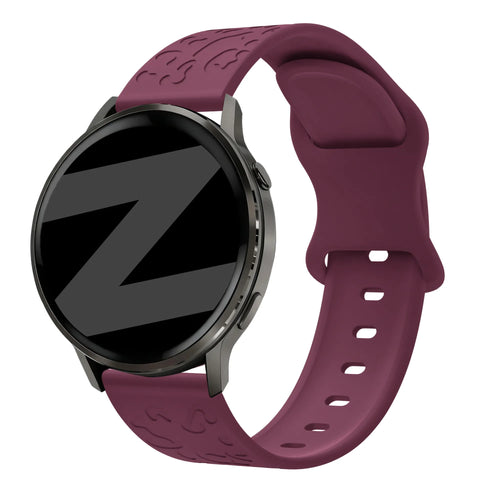 Bandz Garmin Vivomove Style Silicone Strap 'Leopard' (Wine Red)