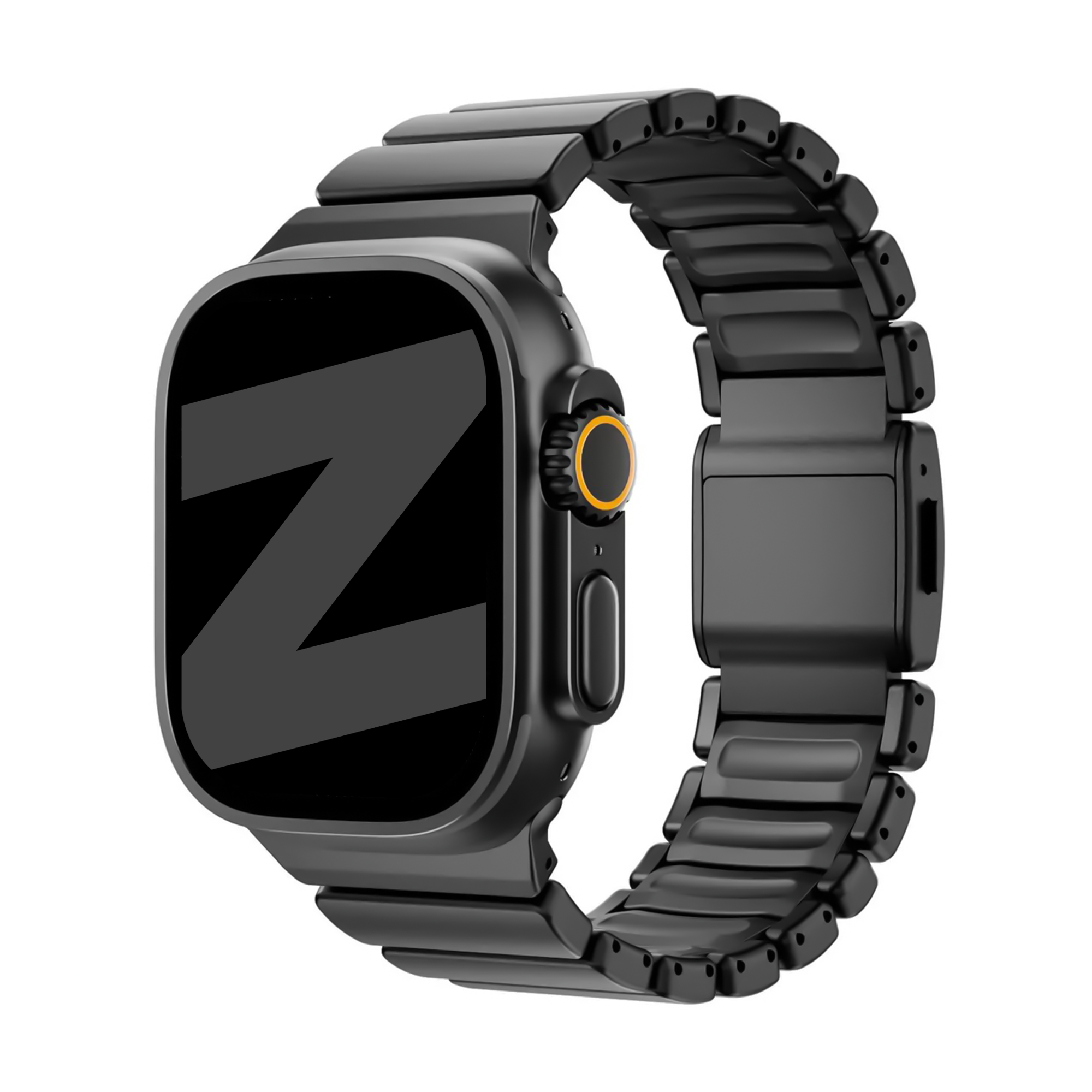 Bandz Apple Watch Ultra titanium band 'Hybrid' (zwart)