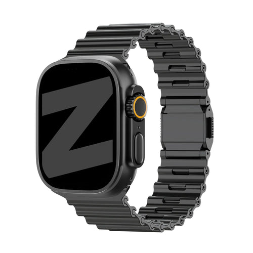 Bandz Apple Watch premium stalen band 'Ocean' (zwart)