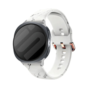Samsung Galaxy Watch 9 - 44mm Print Silicone Strap (White Marble)