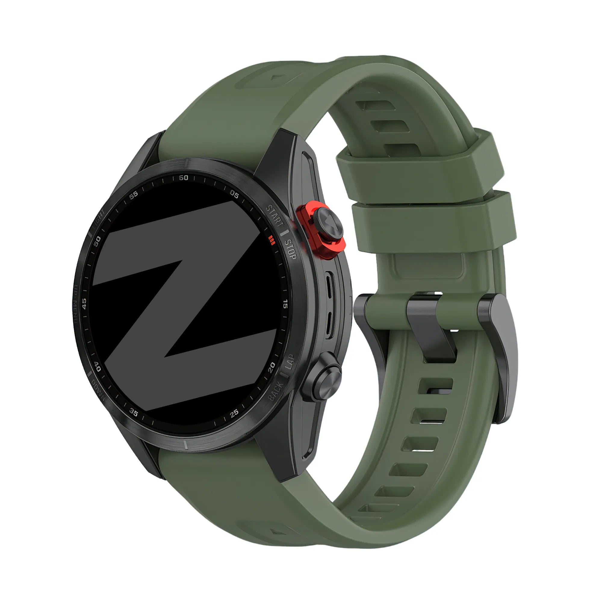 Bandz Garmin Epix Pro (Gen 2) 42mm siliconen band 'Classic' (legergroen)