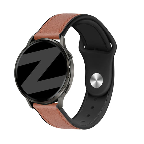 Bandz Garmin Vivomove Style lederen band 'Hybrid' (bruin)