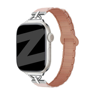Bandz Apple Watch Magnetic Silicone Strap 'Slim' (Pink)