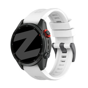 Bandz Garmin Fenix 8 - 47mm siliconen band 'Classic' (wit)