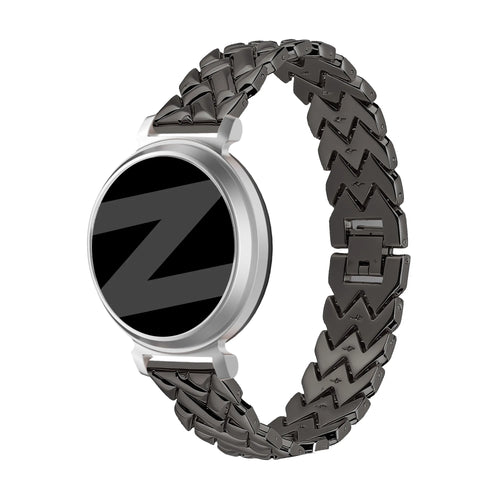 Bandz Pebble Round 2 - 14mm metalen band 'V-type' (zwart)